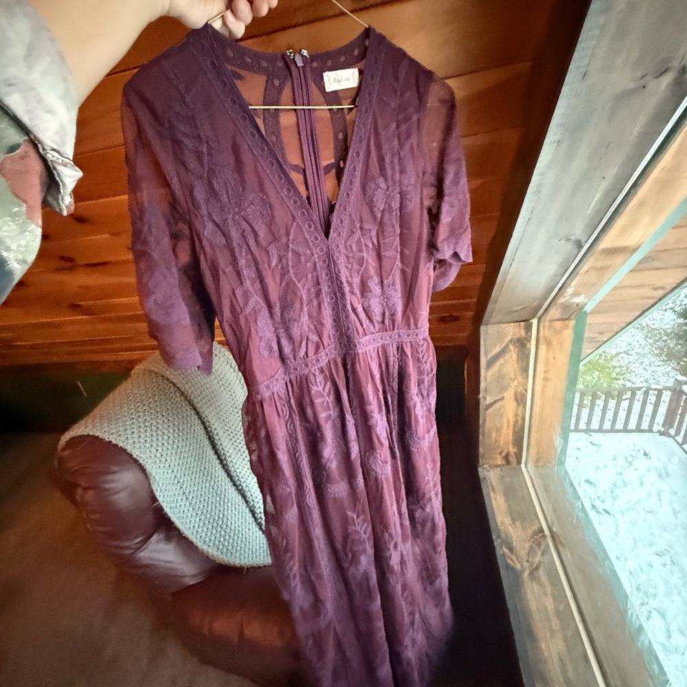 Altar'd State Deep Purple Long Sleeve Dress